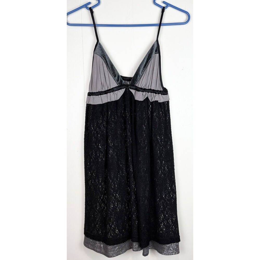 Free People Vintage Y2K Babydoll Whimsigoth Lace Overlay Dress Size 8